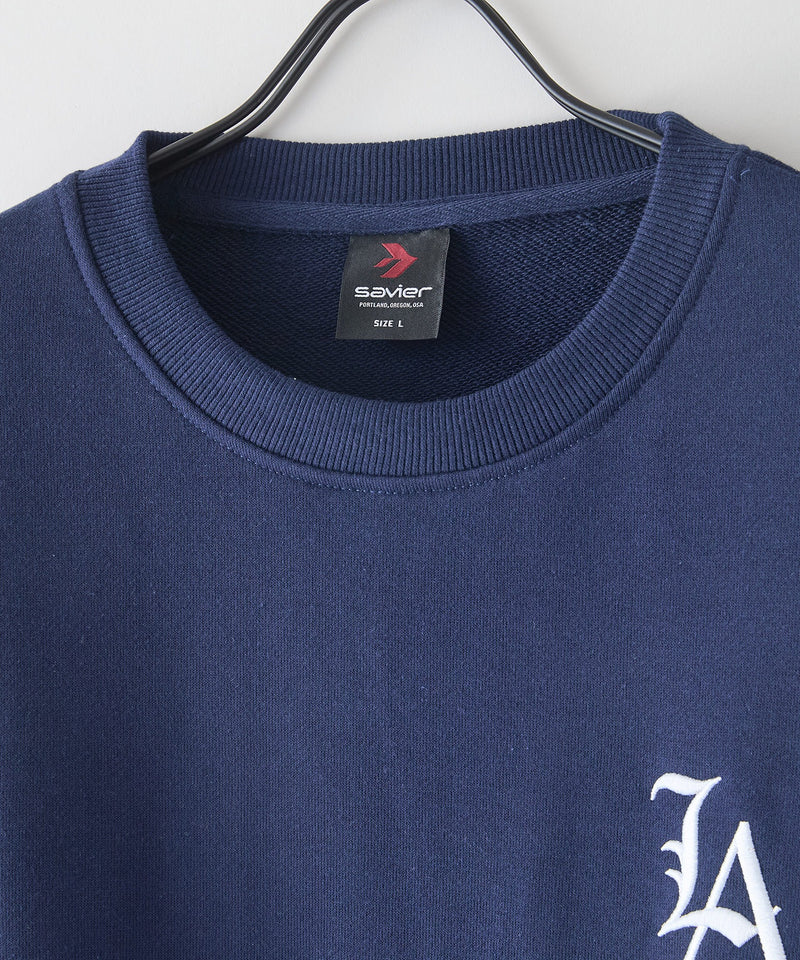 【SAVIER：サビアー】LA ロゴ刺繍 ルーズスウェット 【セットアップ可能】/ LA Logo