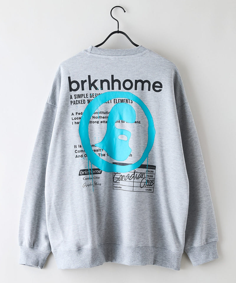 【BRKNHOME/ブロークンホーム】スプレープリント スウェットトレーナー