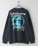 【BRKNHOME/ブロークンホーム】スプレープリント スウェットトレーナー