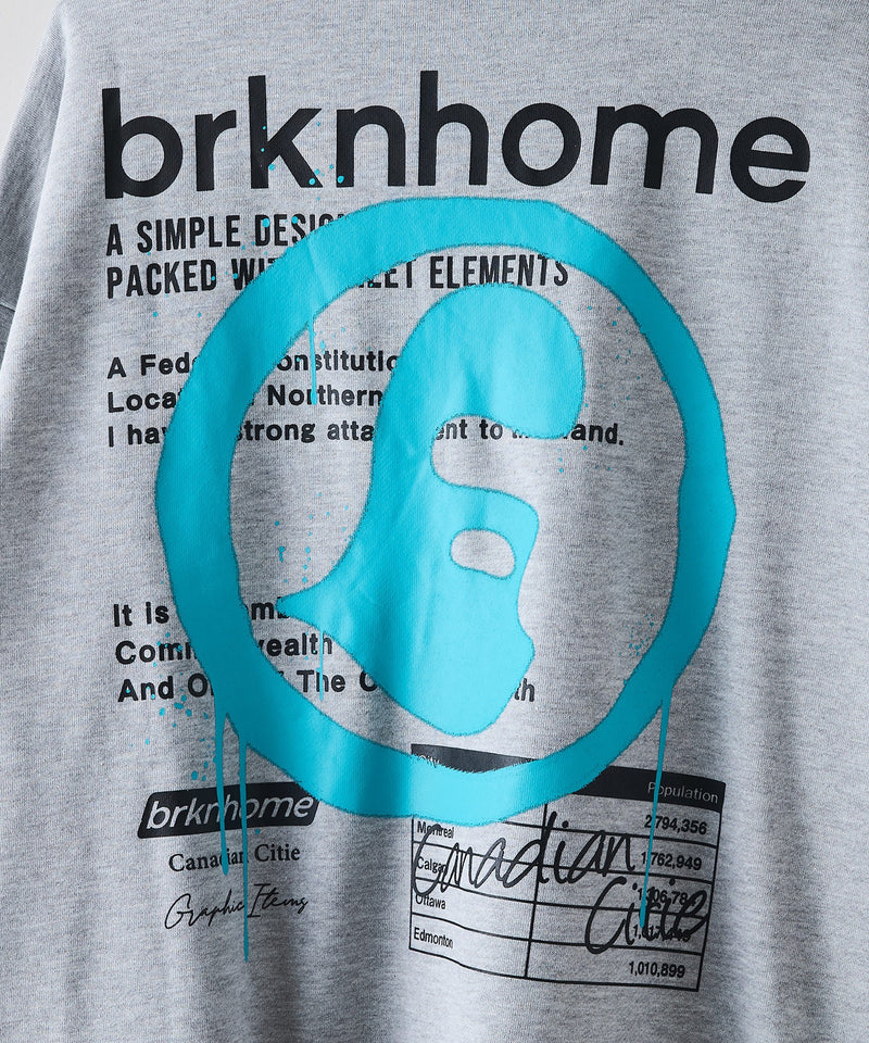 【BRKNHOME/ブロークンホーム】スプレープリント スウェットトレーナー