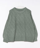 【C-FORT POINT/フォートポイント】柄編みクルーネックニットプルオーバー