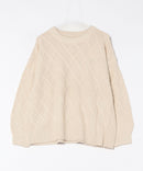 【C-FORT POINT/フォートポイント】柄編みクルーネックニットプルオーバー