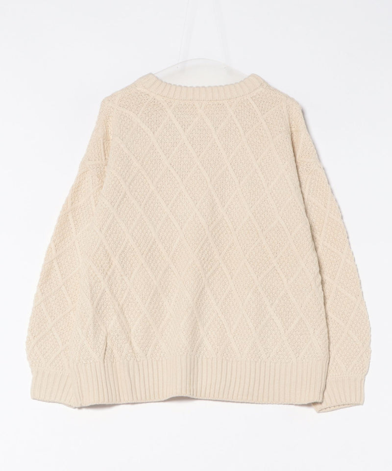 【C-FORT POINT/フォートポイント】柄編みクルーネックニットプルオーバー
