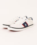 【U.S. POLO ASSN./ユーエスポロアッスン】配色ライン コートソール キャンパス スニーカー