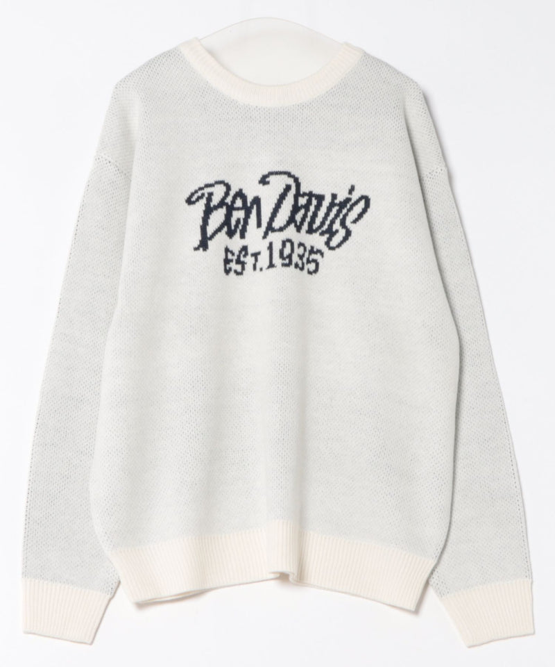 【BEN DAVIS/ベンデイビス】ジャガードニット クルーネックセーター