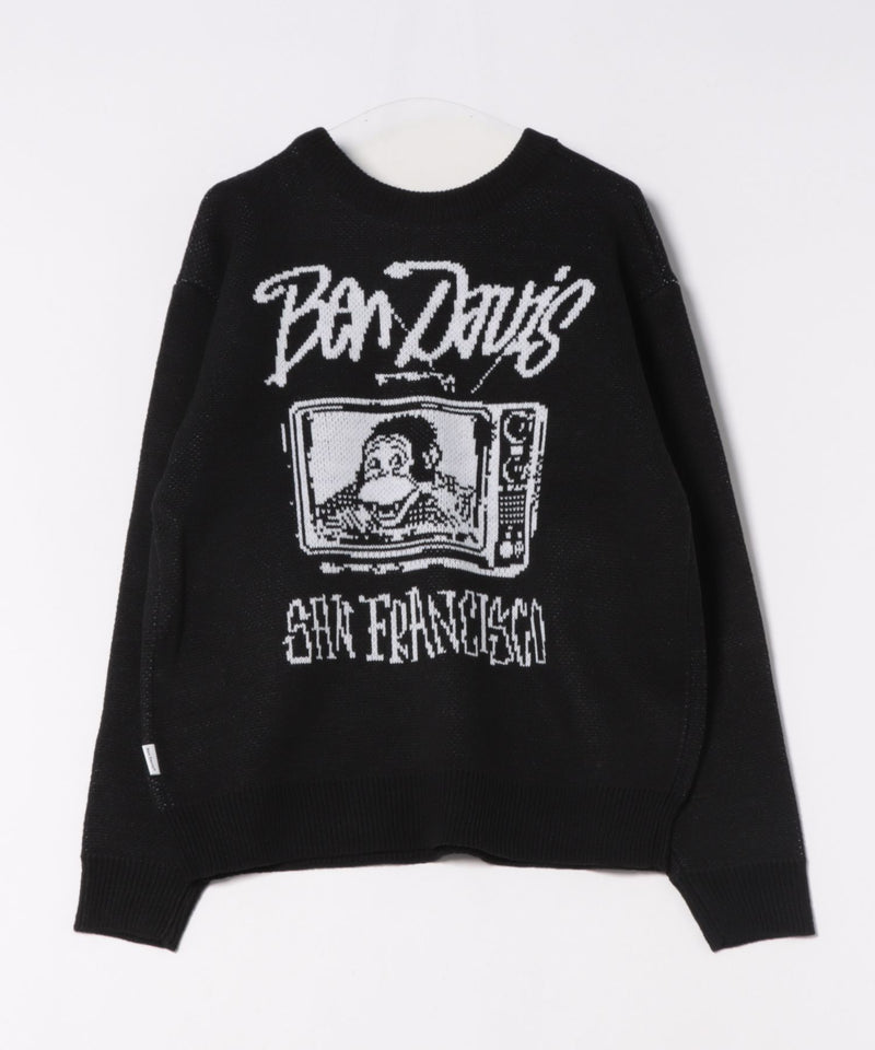 【BEN DAVIS/ベンデイビス】ジャガードニット クルーネックセーター