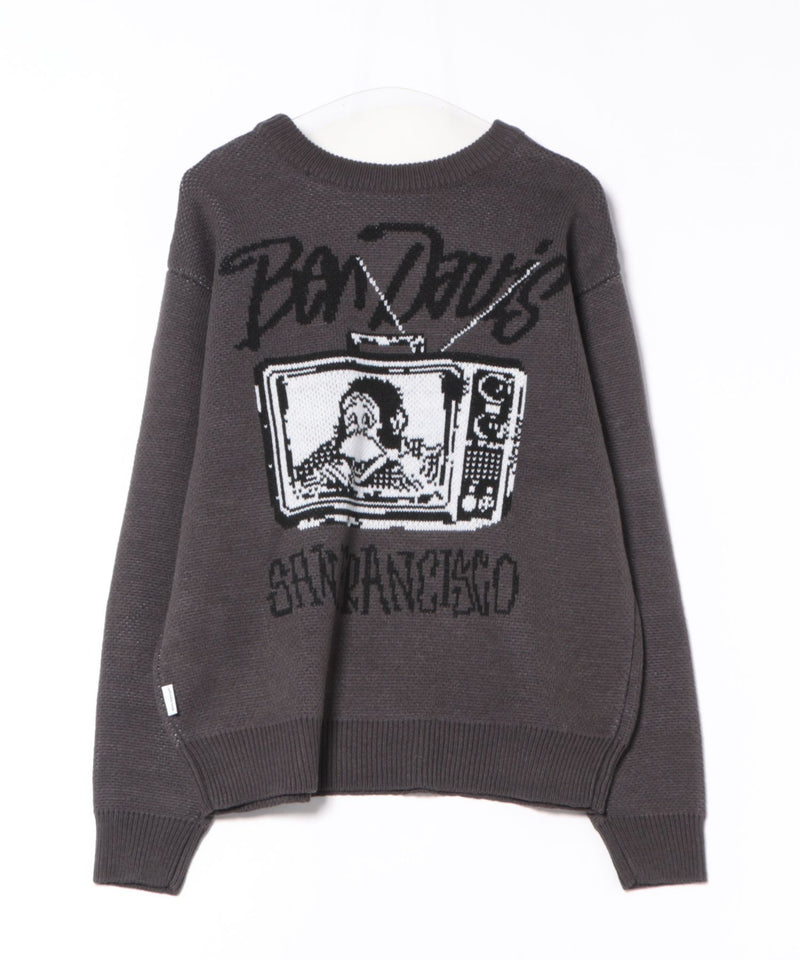【BEN DAVIS/ベンデイビス】ジャガードニット クルーネックセーター