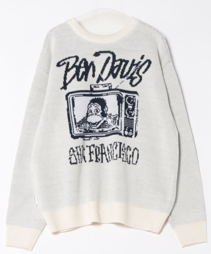 【BEN DAVIS/ベンデイビス】ジャガードニット クルーネックセーター