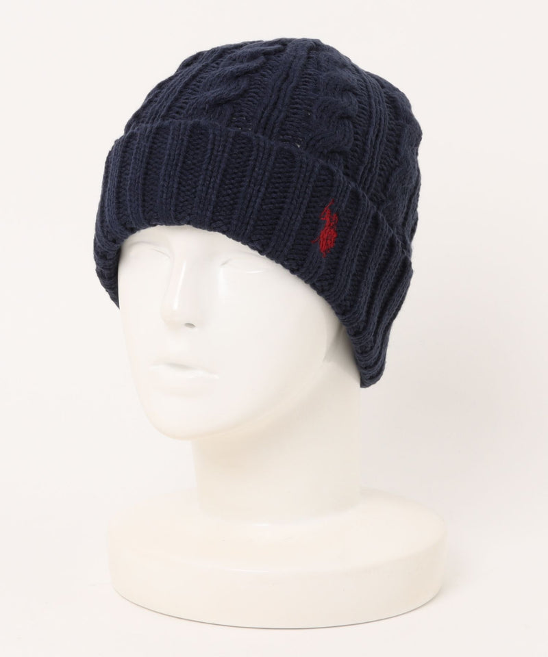 【U.S. POLO ASSN./ユーエスポロアッスン】ワンポイント刺繍 ニットビーニー