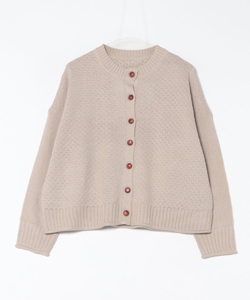 【C-FORTPOINT/フォートポイント】ポップコーン編みニットカーディガン