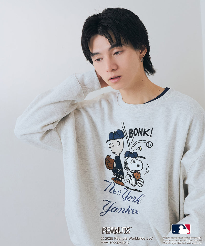 【PEANUTS×MLB】オリジナルデザイン 裏起毛トレーナー ヤンキース ドジャース カブス キャラクター