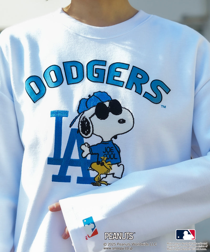 【2025新作 】MLB ×PEANUTS オリジナルデザイン TCダンボール Tトレーナー  ドジャース カブス ヤンキース ドロップショルダー ビッグシルエット ユニセックス 人気アイテム　