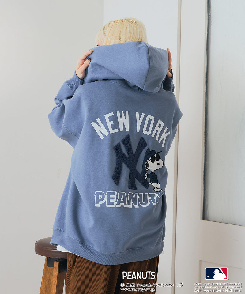 【PEANUTS×MLB】オリジナルデザイン フルジップパーカー ヤンキース ドジャース カブス キャラクター