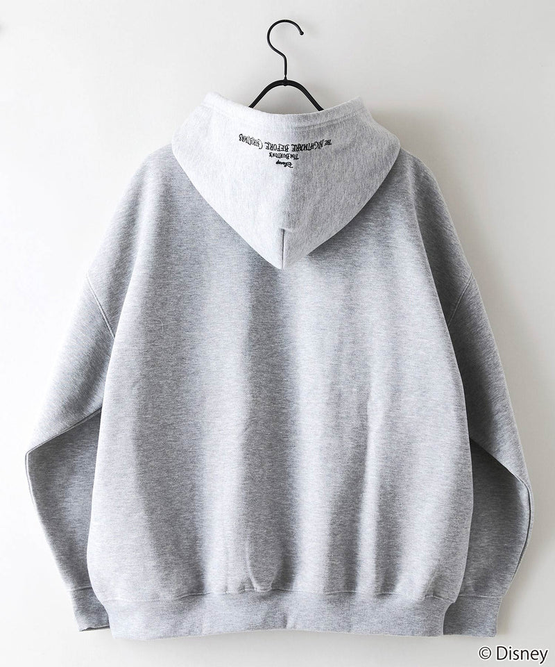 【DISNEY/ディズニー】＜ナイトメアー・ビフォア・クリスマス＞＜ディズニーヴィランズ＞ビッグシルエット 裏起毛 プルオーバーパーカー フーディー ドロップショルダー オーバーサイズ