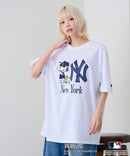 【PEANUTS×MLB】オリジナルデザインTシャツ 刺繍 ドロップショルダー ユニセックス