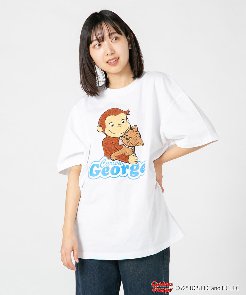 【2024新規】おさるのジョージ オリジナルデザイン Tシャツ ジョージ ニョッキ ドロップショルダー ビッグシルエット ユニセックス
