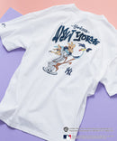 【Looney Tunes × MLB】オリジナル デザイン Tシャツ ドロップ ショルダー ビッグシルエット ユニセックス キャラクター