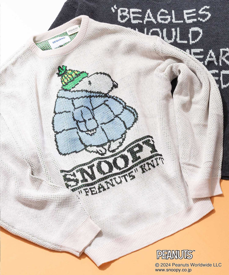 【SEQUENZ/シークエンズ】TP C/N KNIT/スヌーピー ニット クルーネック ワイドシルエット ジャガード
