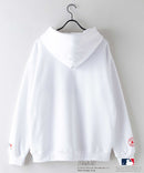 【MLB ×PEANUTS】別注コラボ 裏起毛 フーディー プルオーバー パーカー ドロップショルダー オーバーサイズ