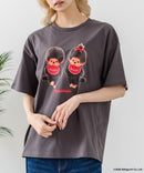 【Monchhichi/モンチッチ】【限定オリジナルデザイン】モンチッチ Tシャツ コットン100% ドロップショルダーシルエット プリント サガラ刺繍 半袖 カットソー キャラクター レトロ ユニセックス