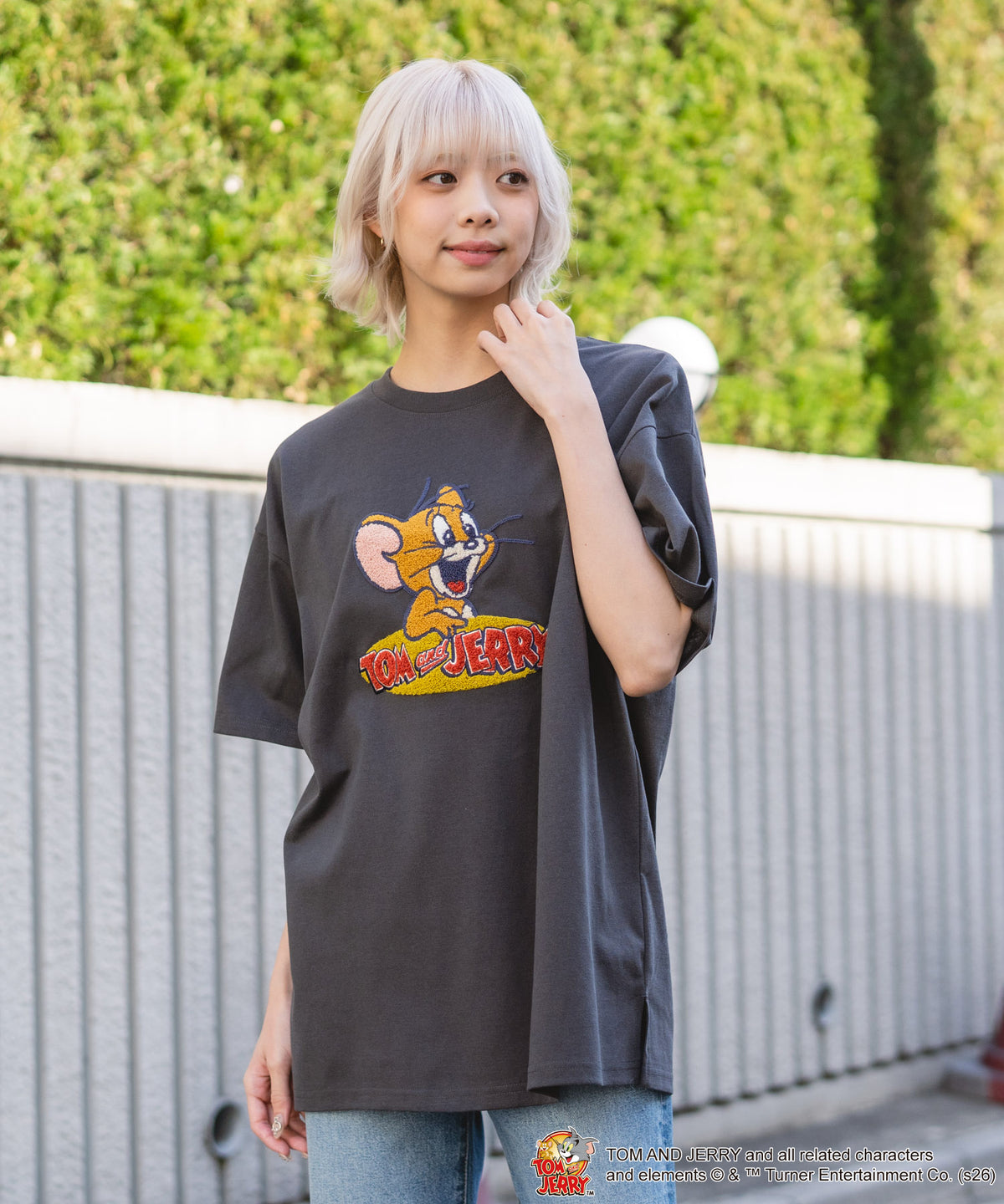 美品◎yori 23SS ギンガムスカラップカラー Tシャツ 洗える F 白 紺 an/アン】セーラーカラー/ 襟付き/ セットアップ/ ノースリーブ