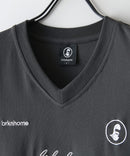 【BRKNHOME/ブロークンホーム】×【ZERO STAIN/ゼロステイン】【ホッケー風デザイン】コラボTシャツ 汗染み防止 ワンポイント オーバーサイズ