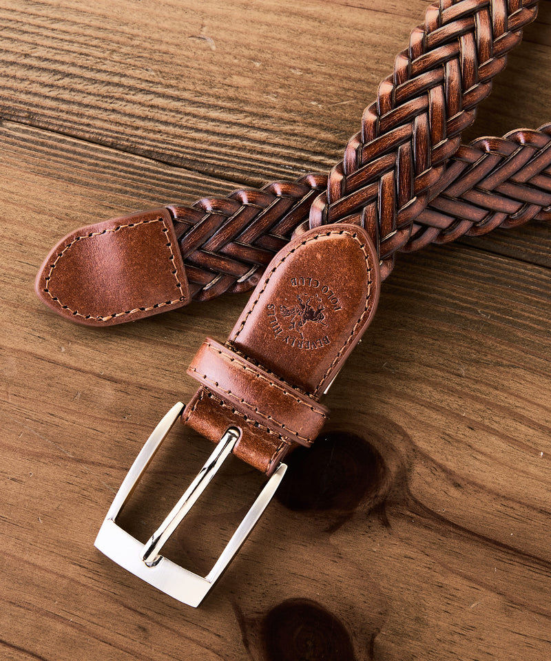 【BEVERLY HILLS POLO CLUB/ビバリーヒルズポロクラブ】編み込みベルト