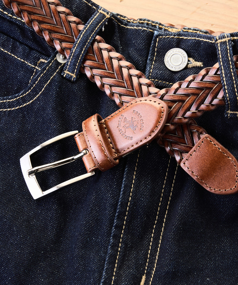 【BEVERLY HILLS POLO CLUB/ビバリーヒルズポロクラブ】編み込みベルト