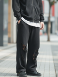 【SEQUENZ/シークエンズ】【ウエストゴムで着脱楽々】ダメージ加工スウェットパンツ クラッシュ ヴィンテージ風 ワイド ストレート ルーズシルエット セットアップ対応 ストリート Y2K ユニセックス