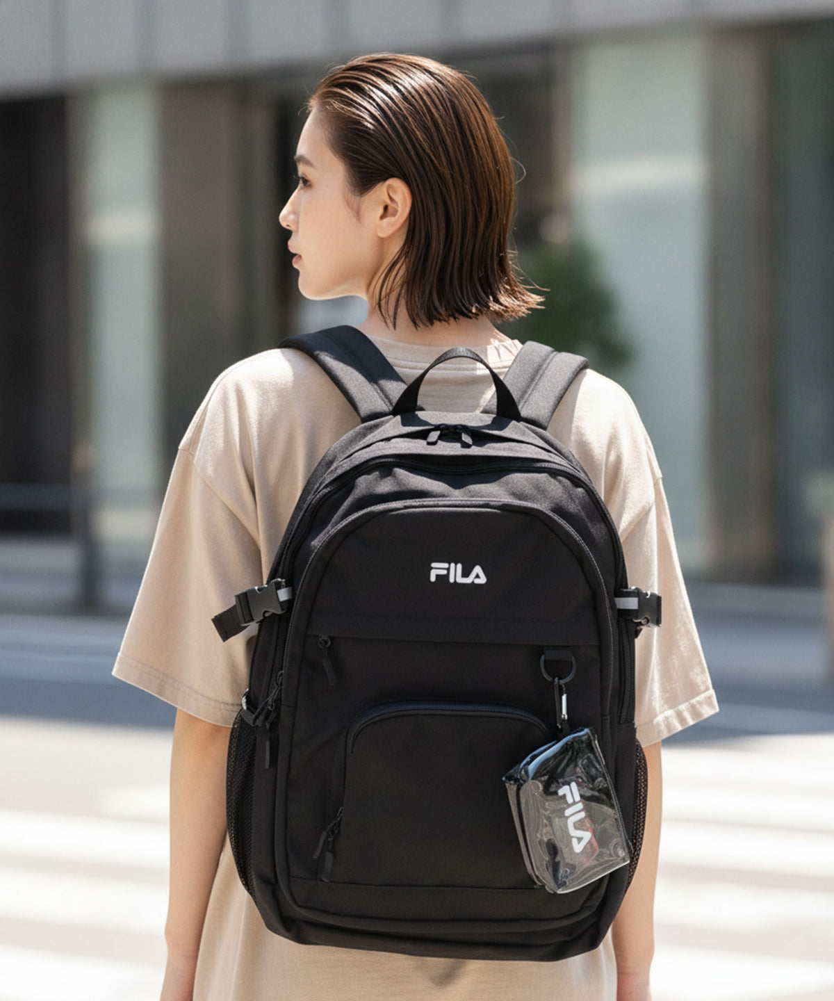 【希少・新品】ベイマックス リュック FILA 韓国限定 バックパック FILA/フィラ】【大容量29L A4サイズ対応】クリアポーチ付きバック