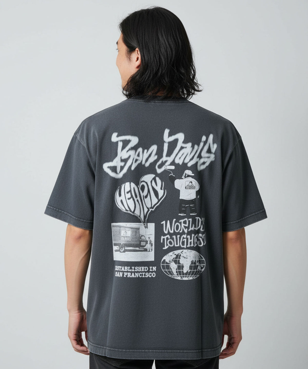 (300枚限定)ダウ90000 また点滅に戻るだけ　Tシャツ　バックプリント有 BEN DAVIS/ベンデイビス】パウダーブリーチ加工 ヴィンテージ加工