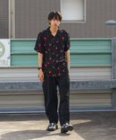 接触冷感 総柄 アロハシャツ レーヨン100％ オープンカラー 開襟 ストリート モード カジュアル 夏服  UNIIT ユニット