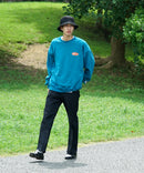 VISION ヴィジョン バック プリント バック 刺繡 裏毛 クルー ネック トレーナー