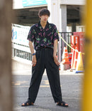 接触冷感 総柄 アロハシャツ レーヨン100％ オープンカラー 開襟 ストリート モード カジュアル 夏服  UNIIT ユニット