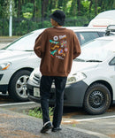 VISION ヴィジョン バック プリント バック 刺繡 裏毛 クルー ネック トレーナー