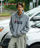 FILA デカ ロゴ プリント 裏起毛 フーディー  プルパーカー