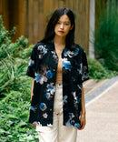 接触冷感 総柄 アロハシャツ レーヨン100％ オープンカラー 開襟 ストリート モード カジュアル 夏服  UNIIT ユニット