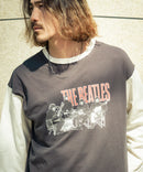 【THE BEATLES】 袖配色 ビッグ シルエット ロンT ツアーT バンドT ロックT 60年代 70年代 80年代 ビートルズ