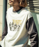 【THE BEATLES】 袖配色 ビッグ シルエット ロンT ツアーT バンドT ロックT 60年代 70年代 80年代 ビートルズ