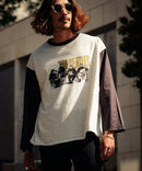 【THE BEATLES】 袖配色 ビッグ シルエット ロンT ツアーT バンドT ロックT 60年代 70年代 80年代 ビートルズ