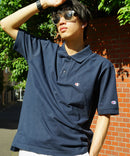 CHAMPION チャンピオン ワンポイント 鹿の子 ポロシャツ  C3-X35 男女兼用 ブランド コットン 綿100％ カジュアル ゴルフ テニス 衣替え 入学 卒業 新生活