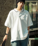 襟ライン ルーズフィット ポロシャツ