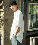 襟ライン ルーズフィット ポロシャツ