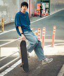 襟ライン ルーズフィット ポロシャツ