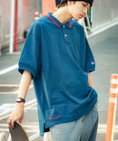 襟ライン ルーズフィット ポロシャツ