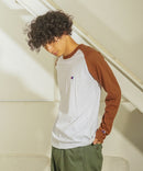 USAコットン  ワンポイント ラグラン ロング Tシャツ ロンT   サスティナブル  CHAMPION チャンピオン
