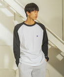 USAコットン  ワンポイント ラグラン ロング Tシャツ ロンT   サスティナブル  CHAMPION チャンピオン
