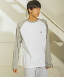 USAコットン  ワンポイント ラグラン ロング Tシャツ ロンT   サスティナブル  CHAMPION チャンピオン