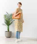 【C-FORT POINT/フォートポイント】さらっと軽やか インド綿 総柄ノースリーブワンピース リゾート Aライン フレア ナチュラル 軽やか 旅行 コットン100%