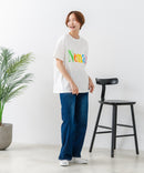 【C-FORT POINT/フォートポイント】カラフルロゴプリント ワイドシルエットTシャツ 韓国ファッション 部屋着 ワンマイル 春夏 ゆったり 綿100% ❘ジーンズメイト公式オンラインショップ
